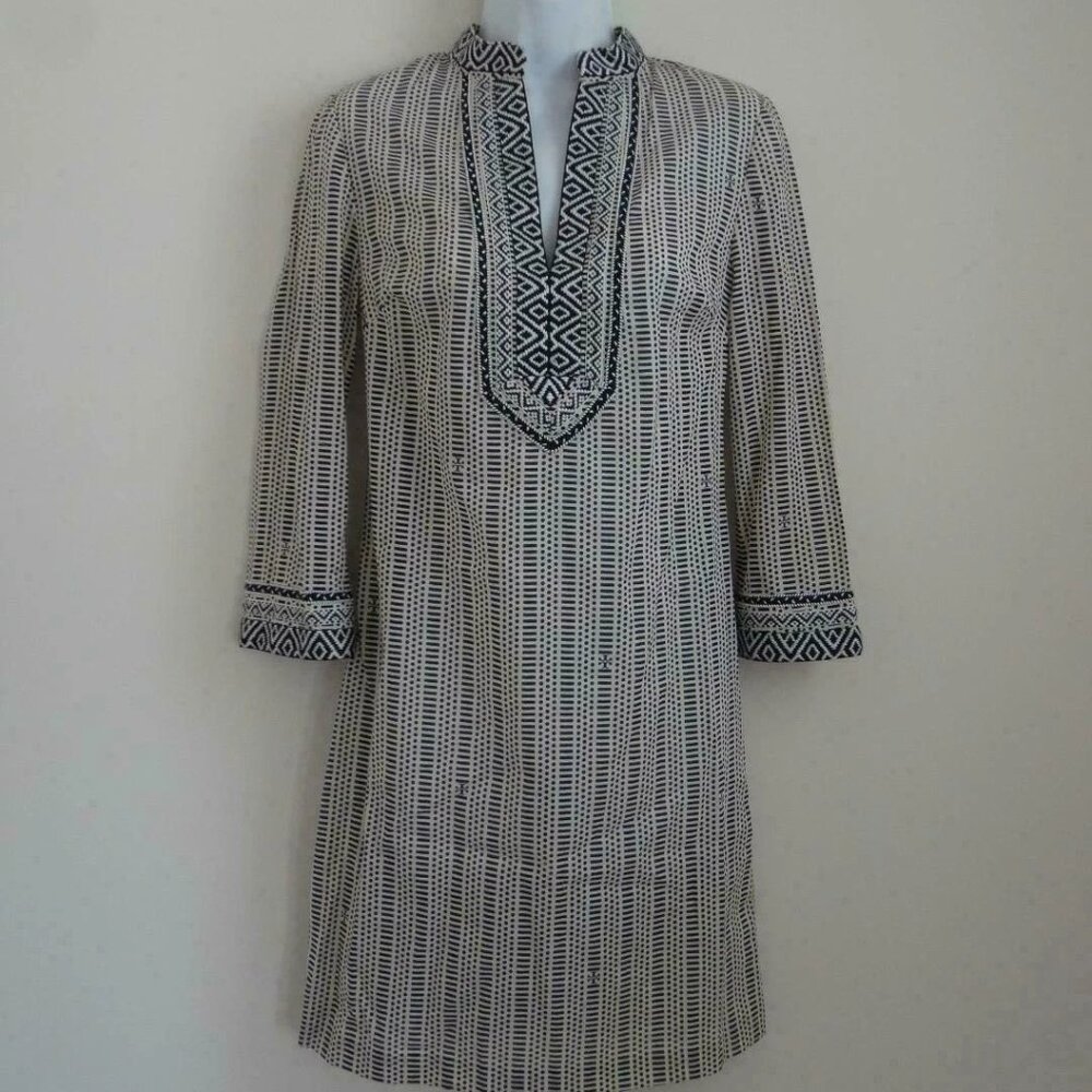 NWT TORY BURCH Corossol Black White Cotton Tory Mini Dress 0